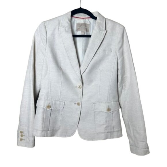 BANANA REPUBLIC Cream Linen 2 Button Size 6 Lined - Picture 1 of 8
